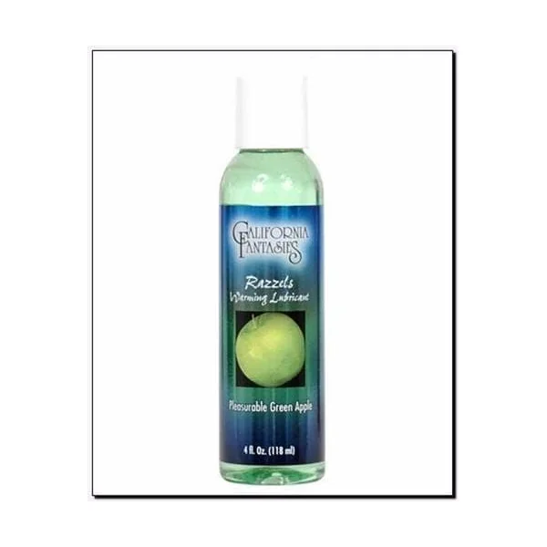 Razzels Warming Lubricant - Pleasurable Green Apple - 4 Oz. Bottle