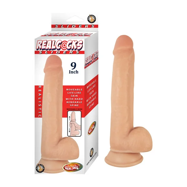 REAL COCKS SLIDERS 9IN FLESH