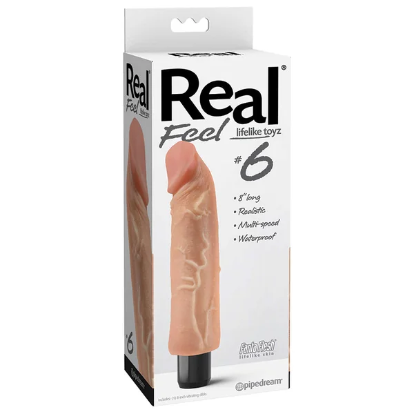 Real Feel No. 6 Vibrating Dildo - Light 8"