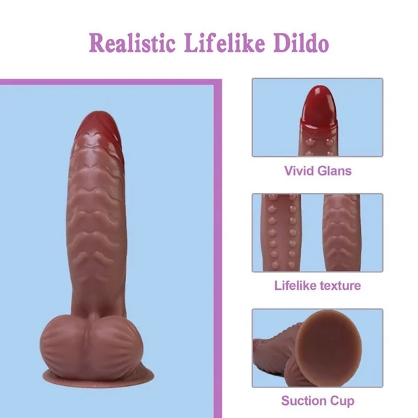 Realistic Silicone Fantasy Anal Monster Dildo with Suction Cup – Insertion Toy for Female Anal and Vaginal Stimulation