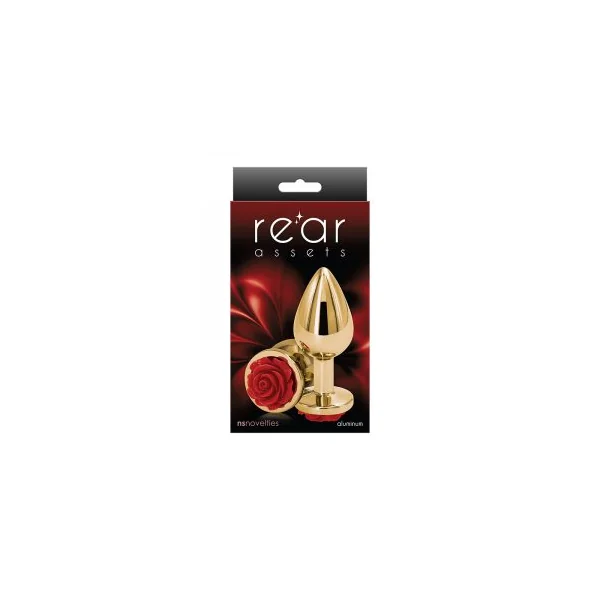 Rear Assets Aluminum Anal Plug Rose Medium by NS Novelties
