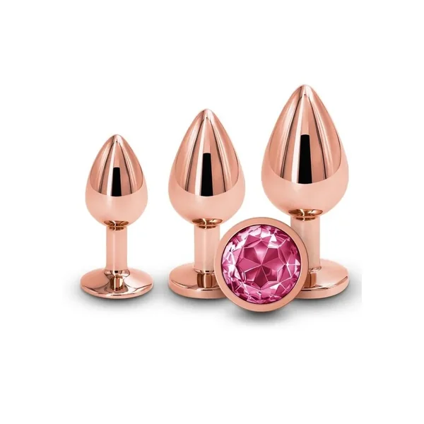 Rear Assets Aluminum Anal Plug Trainer Kit (3 pieces) – Rose Gold/Pink