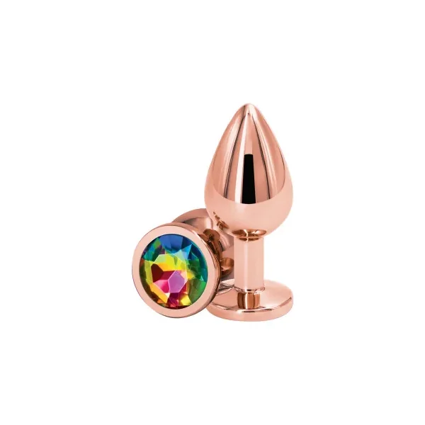 Rear Assets Rose Gold Anal Plug, Medium, Rainbow
