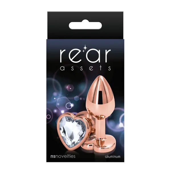 Rear Assets Rose Gold Heart Small – Clear