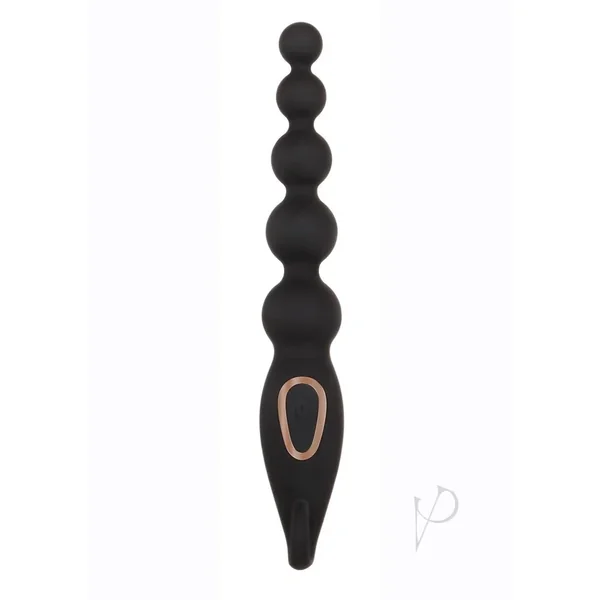 Rechargeable Silicone Vibrating Anal Beads Stick – Black