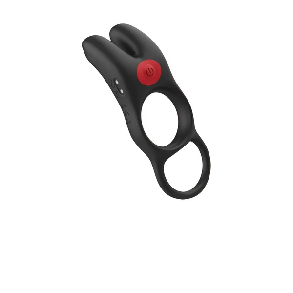 Red Dot Vibrating Cock Ring V1 With Remote - Black/red