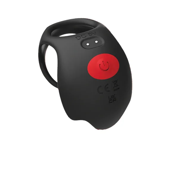 Red Dot Vibrating Cock Ring V3 With Remote - Black/red