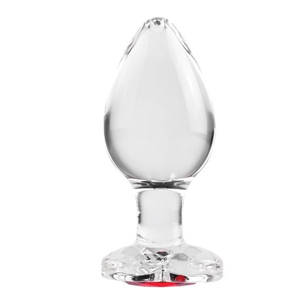 Red Heart Gem Glass Plug - Large