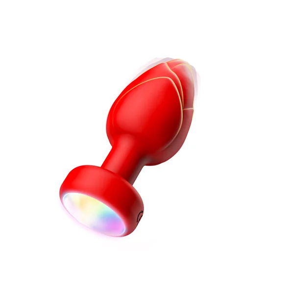 Red Luminous LED Vibrating Anal Plug with Wireless Remote - 10 Speeds, 7 Light Modes, Waterproof Silicone
