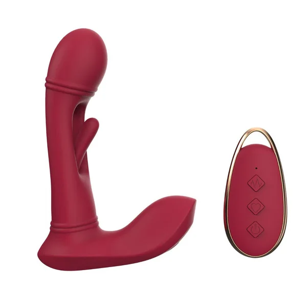 Red Wearable Vibrating Stimulator with Remote - Dual-Action Couples' Toy