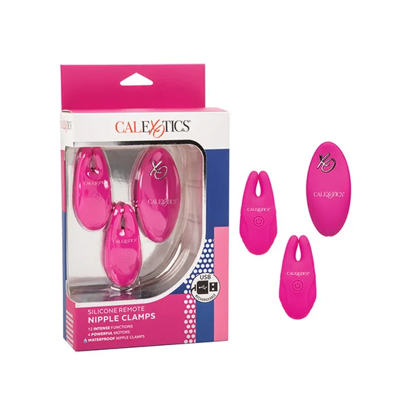 Remote Controlled Vibes Silicone Nipple Clamps With Remote