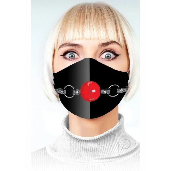 Reusable Washable Naughty Face Cover Fetish Ball Gag Face Mask