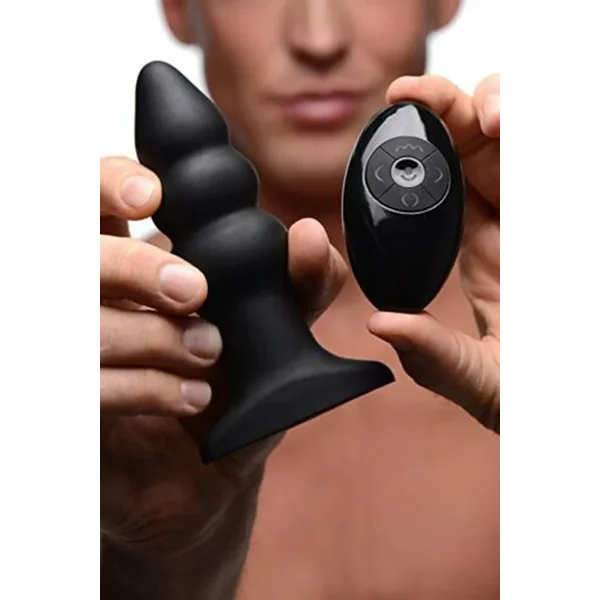 Rimmers Model I Silicone Rippled Vibrating Butt Plug With Wireless Remote Control 5.5 Inch