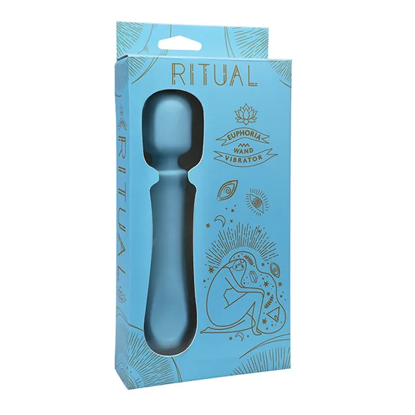 Ritual Euphoria Rechargeable Silicone Wand Vibe - Blue