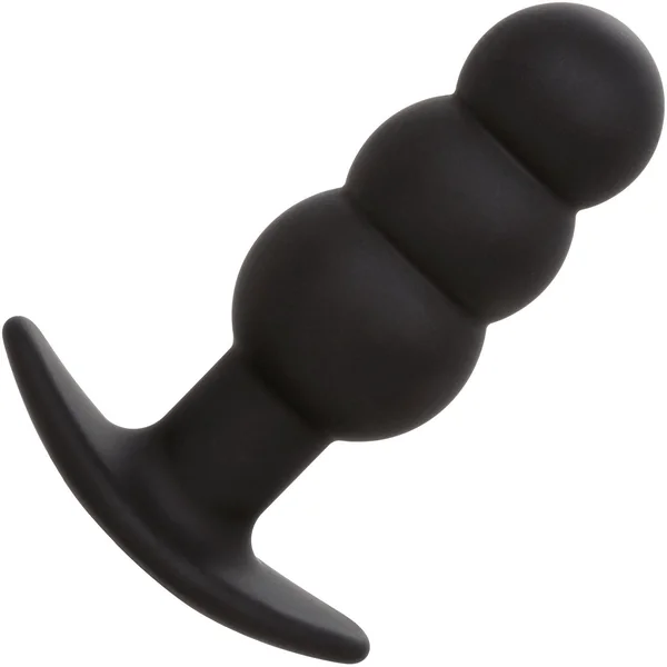 Rock Bottom™ Beaded Probe Rechargeable Waterproof Silicone Vibrating Butt Plug By CalExotics