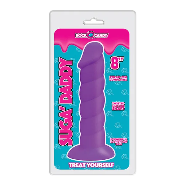 Rock Candy Suga Daddy 8" Silicone Dildo - Purple