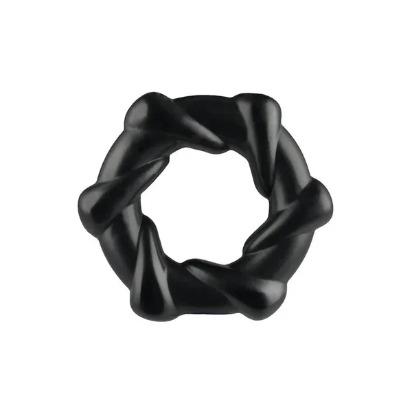 Rock Candy Taffy Twist Cock Ring – Black