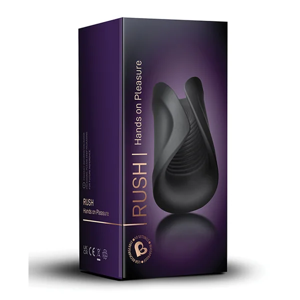 Rocks Off Rush Rechargeable Stroker - Black