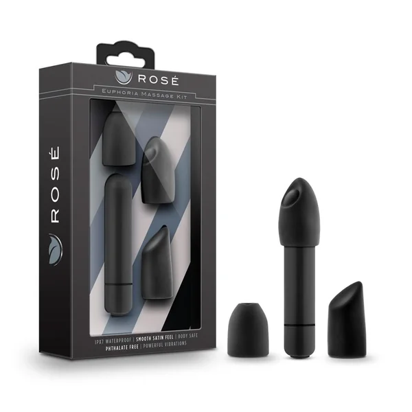 Rose - Euphoria Single Speed Bullet With Tips - Black