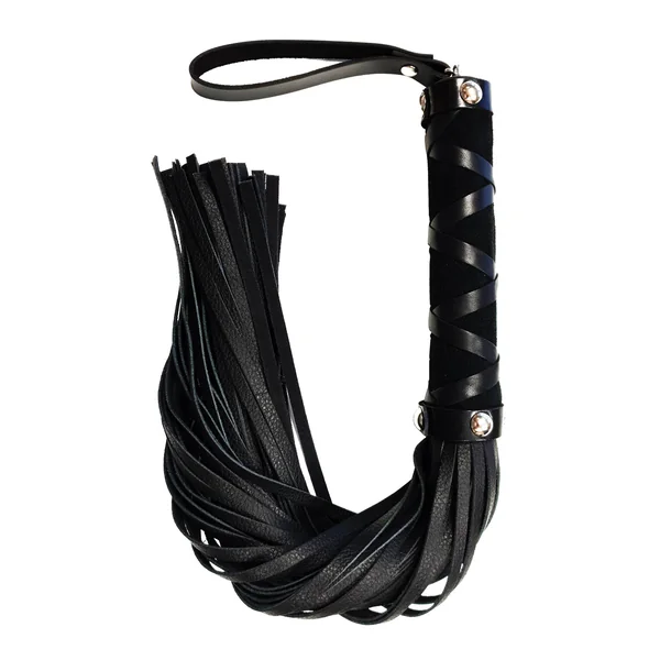 Rouge Short Leather Flogger With Studs