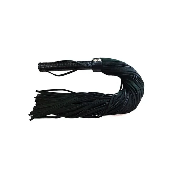 Rouge Suede Flogger w/Leather Handle – Black