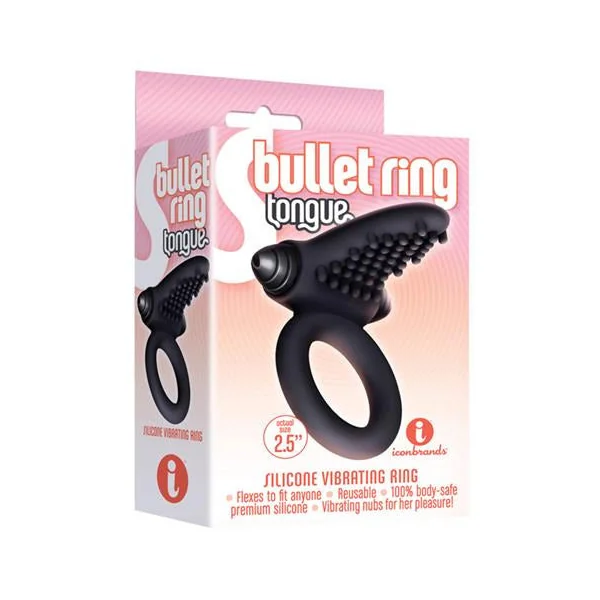 S Bullet Tongue Vibrating Cock Ring by Icon