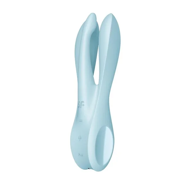 Satisfyer Threesome 1 Rechargeable Silicone Vibrator – Light Blue