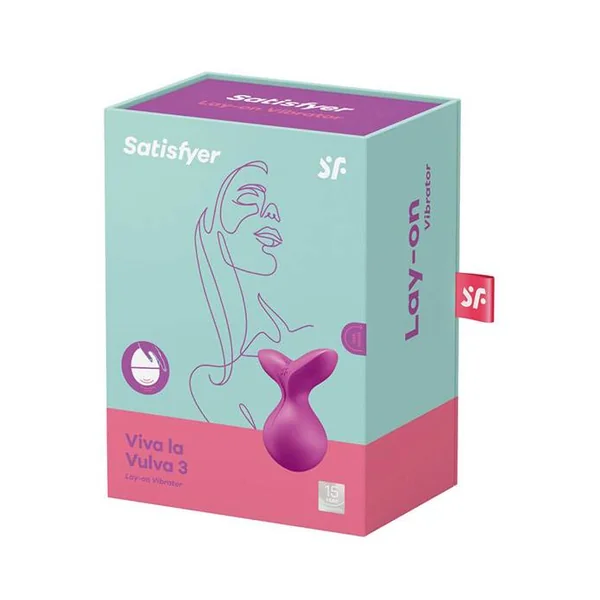 Satisfyer Viva La Vulva 3 Lay on Vibrator - Fuchsia -Mint 5.5 Inch