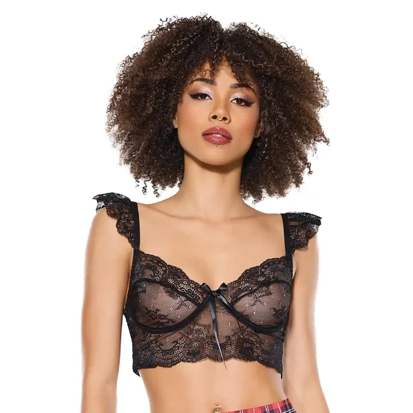 Scallop Stretch Lace Soft Cup Bralette – Black O/S