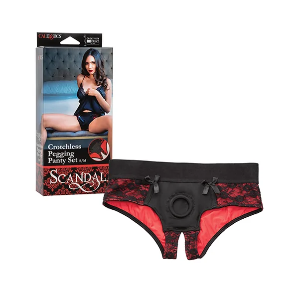 SCANDAL CROTCHLESS PEGGING PANTY SET S/M