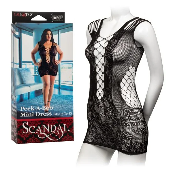 SCANDAL PLUS SIZE PEEK-A-BOO MINI DRESS