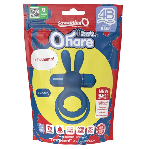 Screaming O 4B Deep Rumbling Ohare Vibrating Ring - Blueberry