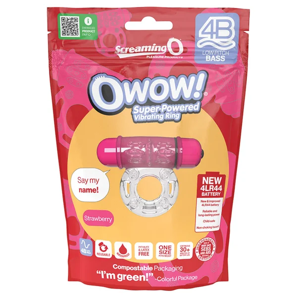 Screaming O 4B Deep Rumbling OWow Vibrating Ring - Strawberry