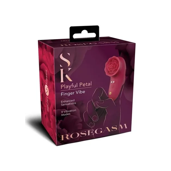 Secret Kisses Rosegasm Playful Petal Rechargeable Silicone Finger Vibrator