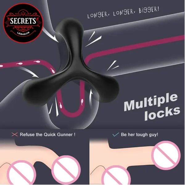 Secrets Delay Ejaculation Triple Lock Cock Ring