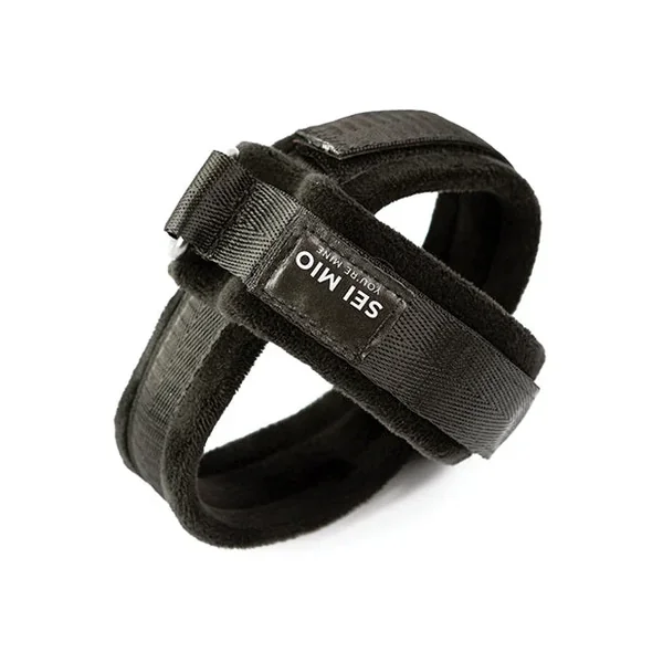 Sei Mio Cross Purpose Unique Over-Wrap Cross Cuff Restraints – Black