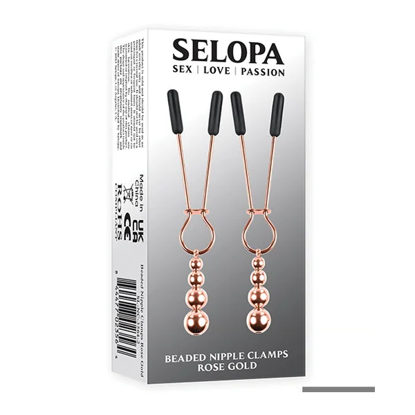 Selopa Beaded Nipple Clamps - Rose Gold