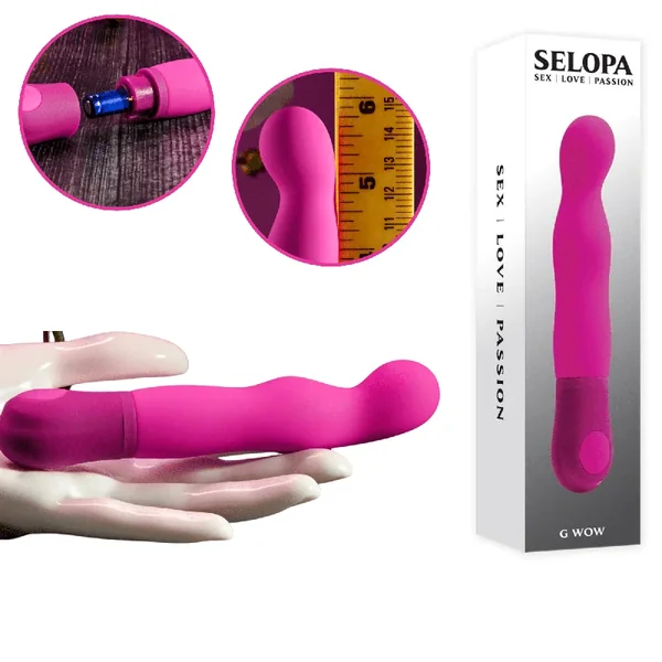 Selopa G Wow Sleek Flexible Rechargeable Vibrating Silicone G-spot Vibrator in Pink