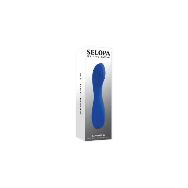 Selopa Sapphire G Rechargeable Silicone Vibrator, Blue