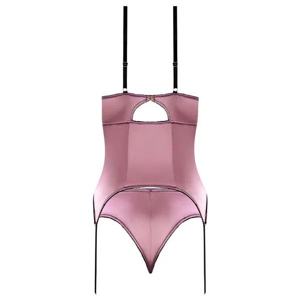 SENSUAL DESIRES BASQUE & TANGA SET MAUVE S/M