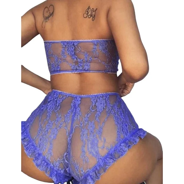 Sensual High Waist Full Lace Bra and Panty Lingerie Set by My Secret Drawer®