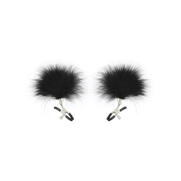 Sex and Mischief Feathered Nipple Clamps – Black