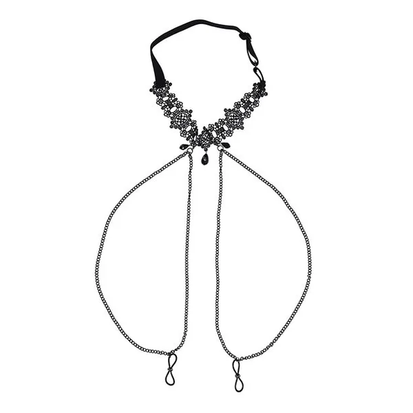 Sex & Mischief Lace Collar with Nipple Ties