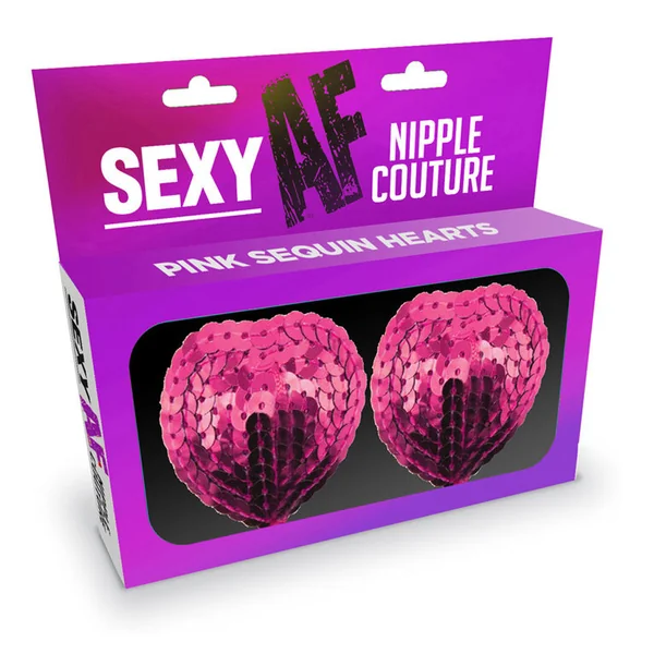Sexy Af Nipple Couture Pink Sequin Hearts