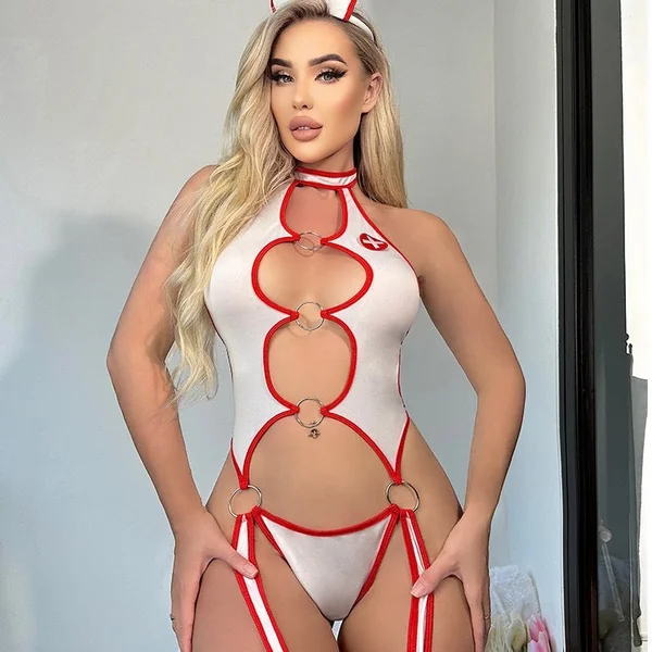 Sexy Nurse 2 pcs Halloween Costume #060