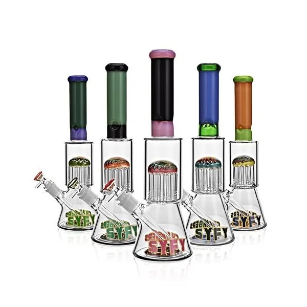 SF4 Aqua SYFY 7MM 12 Arm Wig Wag Beaker 16″