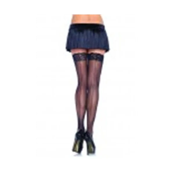 Sheer Stockings With Backseam - One Size - Black