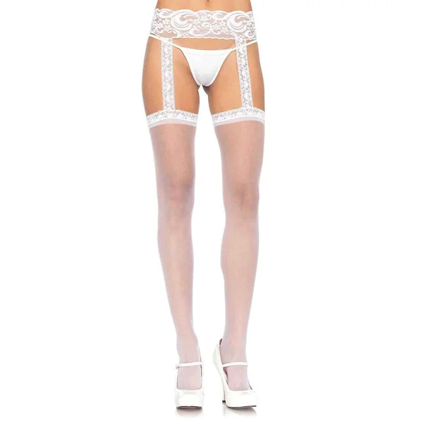 Sheer Thigh Highs - One Size - White