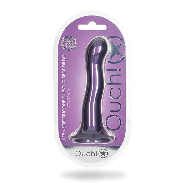 Shots Ouch 7" Curvy G-spot Dildo - Metallic Purple