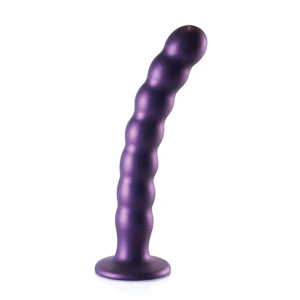 Shots Ouch 8″ Beaded G-Spot Dildo – Metallic Purple